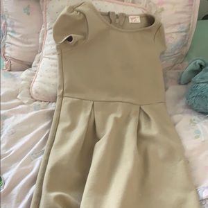 Girls tan pleated dress